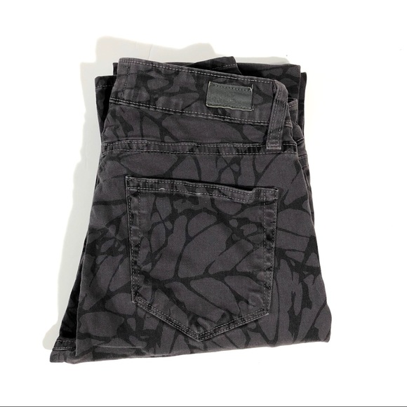 PAIGE Denim - PAIGE Skyline Skinny Leaf Print Low Rise Jeans